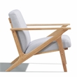 Pemberly Row Solid Wood and Fabric Accent Armchair in Oak and Light Gray