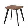 Pemberly Row Solid Wood End Table with Powder Coated Black Legs in Walnut
