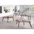 Pemberly Row Solid Wood End Table with Powder Coated Black Legs in Walnut