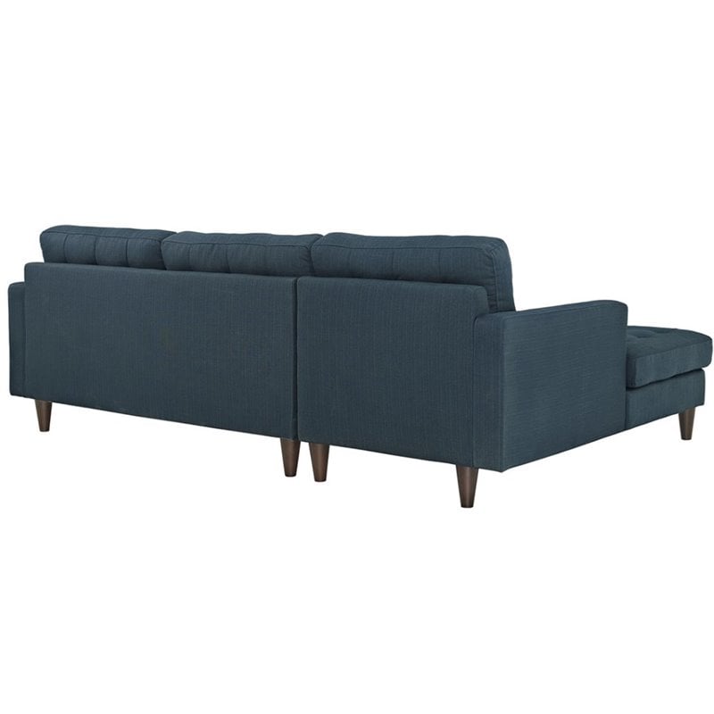 Pemberly Row Upholstered Fabric Left-Facing Sectional Sofa in Azure Blue