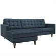Pemberly Row Upholstered Fabric Left-Facing Sectional Sofa in Azure Blue
