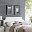 Pemberly Row Full Upholstered Vinyl and Solid Wood Headboard in White