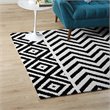 Pemberly Row Contemporary 8' x 10' Area Rug in Black and White