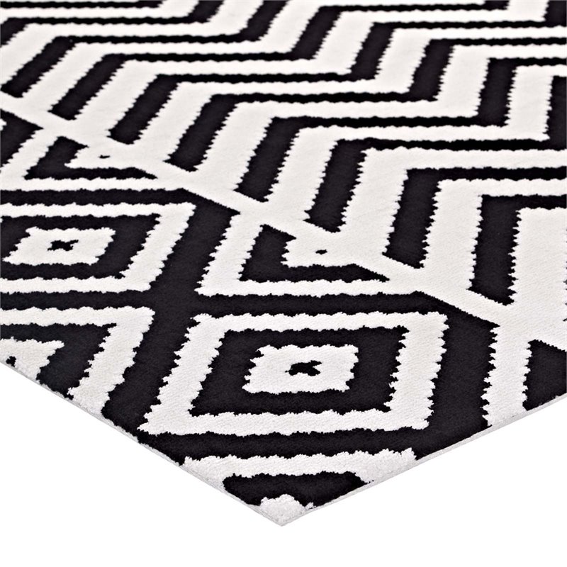 Pemberly Row Contemporary 8' x 10' Area Rug in Black and White