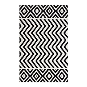Pemberly Row Contemporary 8' x 10' Area Rug in Black and White