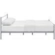 Pemberly Row Powder Coated Sturdy Steel Full Platform Bed Frame in Gray