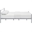 Pemberly Row Powder Coated Sturdy Steel Queen Platform Bed Frame in Gray