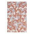 Pemberly Row Contemporary Mosaic 5' x 8' Area Rug in Coral and Blue