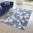 Pemberly Row Contemporary Mosaic 5' x 8' Area Rug in Blue and Gray