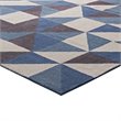 Pemberly Row Contemporary Mosaic 5' x 8' Area Rug in Blue and Gray