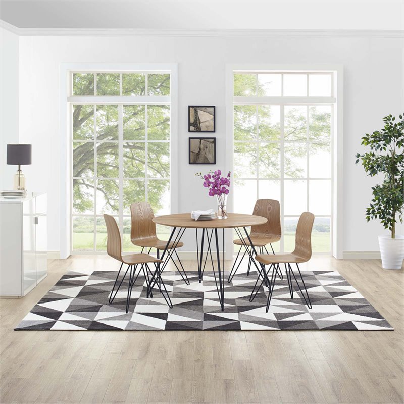 Pemberly Row Contemporary Mosaic 8' x 10' Area Rug in Gray and White