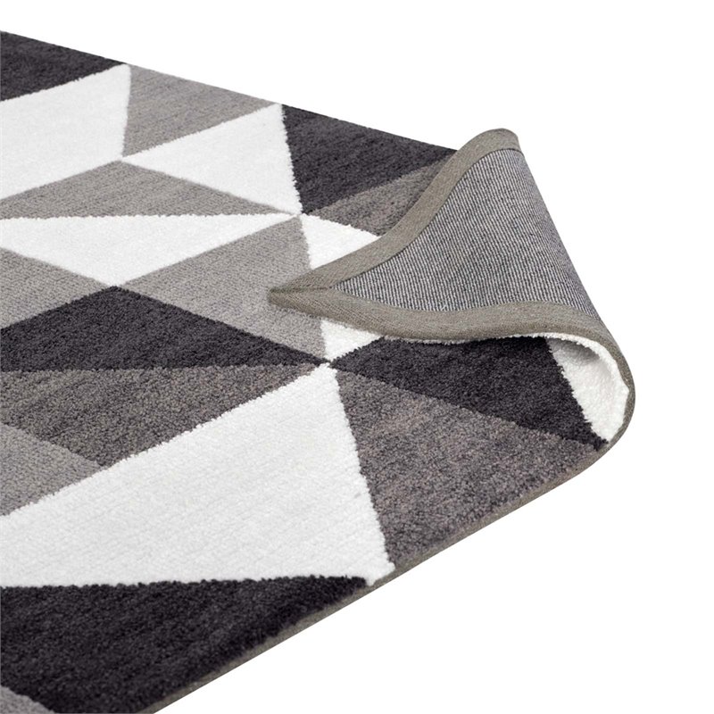 Pemberly Row Contemporary Mosaic 8' x 10' Area Rug in Gray and White