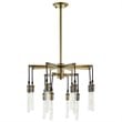 Pemberly Row 12-Light Modern Metal Chandelier in Antique Brass