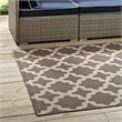 Pemberly Row Contemporary 5' x 8' Trellis Area Rug in Beige Finish
