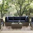 Pemberly Row Contemporary 5' x 8' Trellis Area Rug in Beige Finish