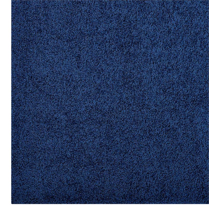 Pemberly Row Contemporary 5' x 8' Shag Area Rug in Navy Finish