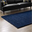 Pemberly Row Contemporary 5' x 8' Shag Area Rug in Navy Finish