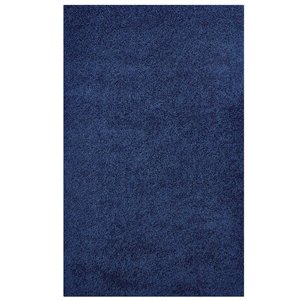 Pemberly Row Contemporary 5' x 8' Shag Area Rug in Navy Finish