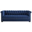 Pemberly Row Tufted Performance Velvet Sofa in Midnight Blue & Black