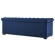 Pemberly Row Tufted Performance Velvet Sofa in Midnight Blue & Black