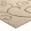 Pemberly Row 5' x 8' Scrolling Vine Shag Area Rug in Cream and Beige