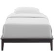 Pemberly Row Twin Modern Solid Wood Platform Bed Frame in Cappuccino