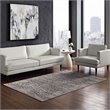 Pemberly Row Contemporary 8' x 10' Turkish Area Rug in Blue and Cream