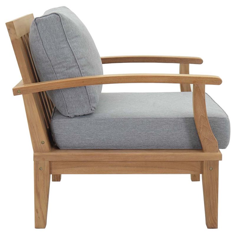 Pemberly Row Modern Wood 3-Piece Conversation Set in Natural/Gray