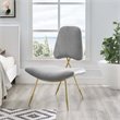Pemberly Row Performance Velvet Lounge Chair in Gray and Gold