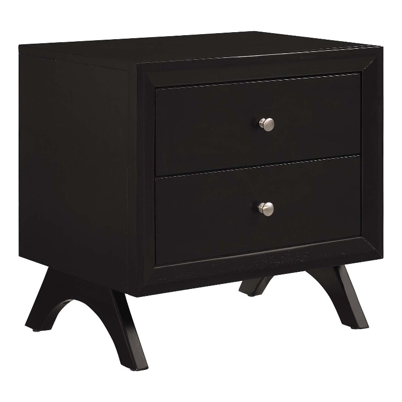 Pemberly Row Modern Rubberwood and MDF Nightstand in Cappuccino