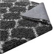 Pemberly Row 5' x 8' Moroccan Trellis Shag Area Rug in Gray and Ivory
