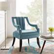 Pemberly Row Modern Performance Velvet Accent Chair in Light Blue
