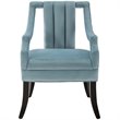 Pemberly Row Modern Performance Velvet Accent Chair in Light Blue