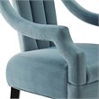 Pemberly Row Modern Performance Velvet Accent Chair in Light Blue