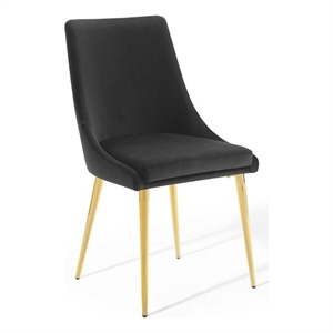 Pemberly Row 19&quot Modern Performance Velvet Dining Chair in Black