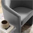 Pemberly Row Performance Velvet Arm Chair and Ottoman Set in Gray