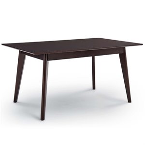Pemberly Row 59&quot Rectangle Modern MDF Wood Dining Table in Cappuccino