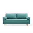 Pemberly Row Modern Style Performance Velvet Sofa in Teal Finish