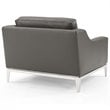 Pemberly Row 3-Piece Stainless Steel & Leather Loveseat Set in Gray