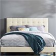Pemberly Row Tufted Full/Queen Performance Velvet Headboard in Ivory