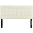 Pemberly Row Tufted Full/Queen Performance Velvet Headboard in Ivory