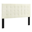 Pemberly Row Tufted Full/Queen Performance Velvet Headboard in Ivory