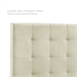 Pemberly Row Tufted Full/Queen Performance Velvet Headboard in Ivory