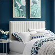 Pemberly Row Contemporary Velvet King California King Headboard in Ivory
