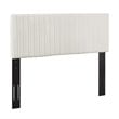 Pemberly Row Contemporary Velvet King California King Headboard in Ivory