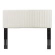 Pemberly Row Contemporary Velvet King California King Headboard in Ivory