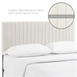 Pemberly Row Contemporary Velvet King California King Headboard in Ivory
