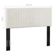 Pemberly Row Contemporary Velvet King California King Headboard in Ivory
