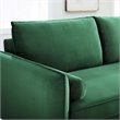 Pemberly Row Modern Performance Velvet & Metal Sofa in Emerald Green/Gold