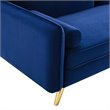 Pemberly Row Modern Performance Velvet & Metal Sofa in Navy/Gold